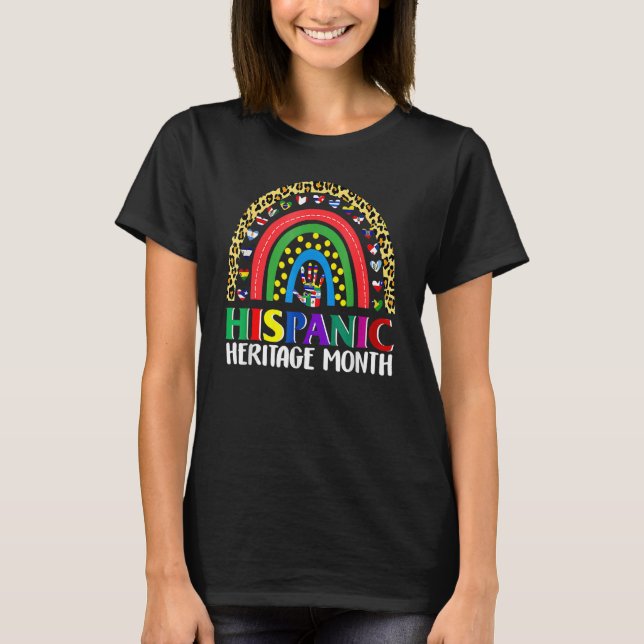 T-shirt Mois du patrimoine hispanique national Arc-en-ciel (Devant)