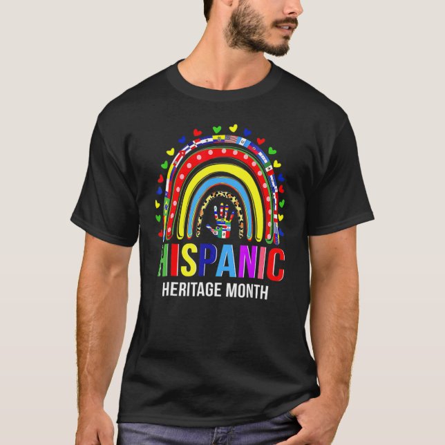 T-shirt Mois du patrimoine hispanique national Arc-en-ciel (Devant)