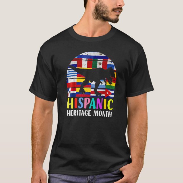 T-shirt Mois du patrimoine hispanique national Dinosaures  (Devant)