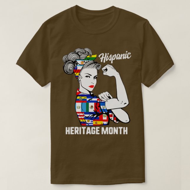 T-shirt Mois du patrimoine hispanique national Femme Latin (Design devant)