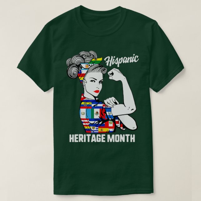 T-shirt Mois du patrimoine hispanique national Femme Latin (Design devant)