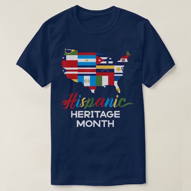 T-shirt Mois du patrimoine hispanique national Femme Latin (Design devant)