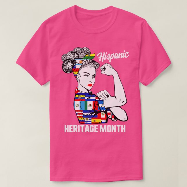 T-shirt Mois du patrimoine hispanique national Femme Latin (Design devant)