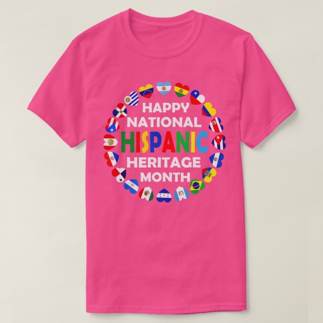 T-shirt Mois du patrimoine hispanique national Latino Tous (Design devant)
