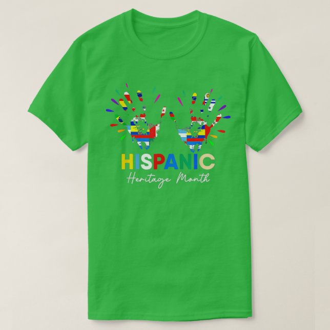T-shirt Mois du patrimoine hispanique national Mains Latin (Design devant)