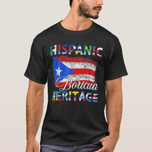 T-shirt Mois du patrimoine hispanique national Porto Rico  (Devant)