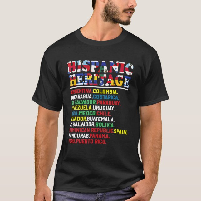 T-shirt Mois du patrimoine hispanique national Tous le pay (Devant)
