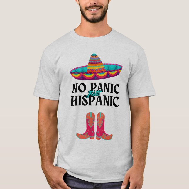 T-shirt Mois du patrimoine hispanique Pas de panique Hispa (Devant)