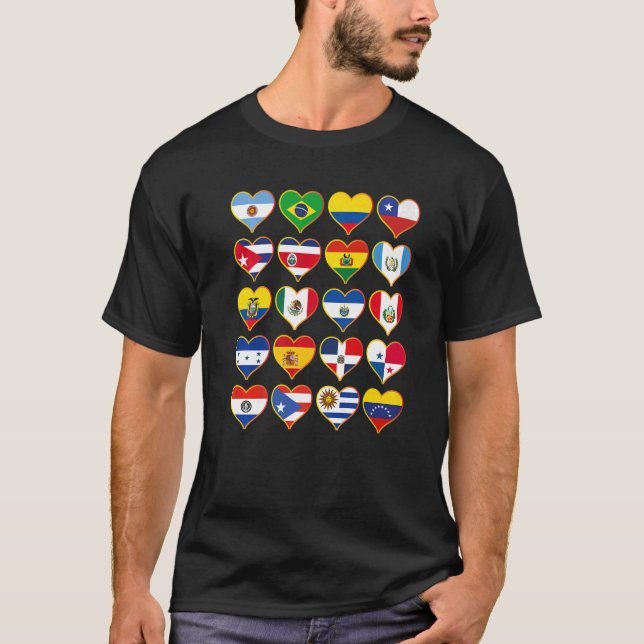 T-shirt Mois du patrimoine hispanique Pays latino-américai (Devant)