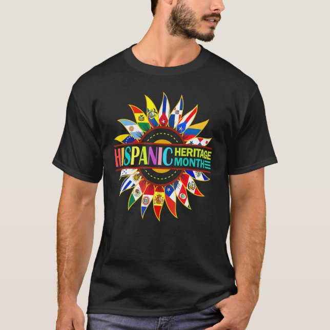 T-shirt Mois du patrimoine hispanique Pays latinos drapeau (Devant)