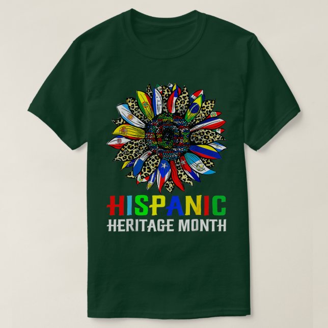 T-shirt Mois du patrimoine hispanique Pays latinos drapeau (Design devant)