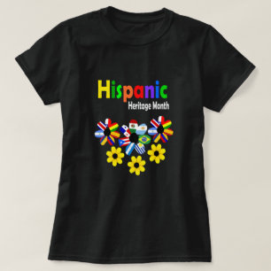 T-shirt Mois du patrimoine hispanique Pays latinos Drapeau