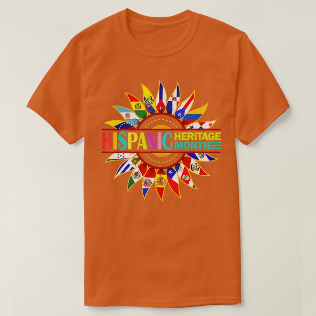 T-shirt Mois du patrimoine hispanique Pays latinos drapeau (Design devant)