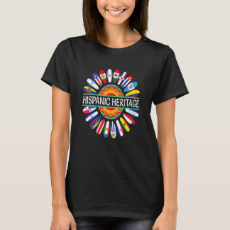 T-shirt Mois du patrimoine hispanique Pays latinos drapeau