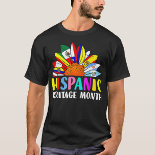 T-shirt Mois du patrimoine hispanique Pays latinos drapeau