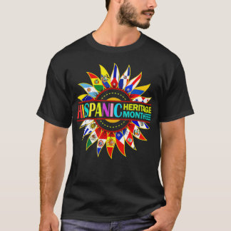 T-shirt Mois du patrimoine hispanique Pays latinos drapeau