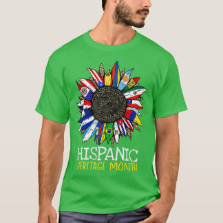 T-shirt Mois du patrimoine hispanique Pays latinos drapeau