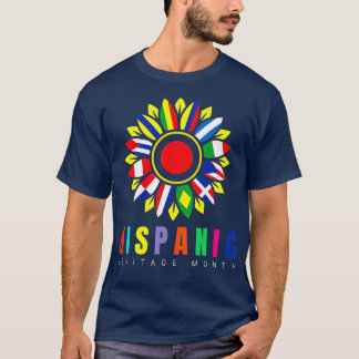 T-shirt Mois du patrimoine hispanique Pays latinos drapeau