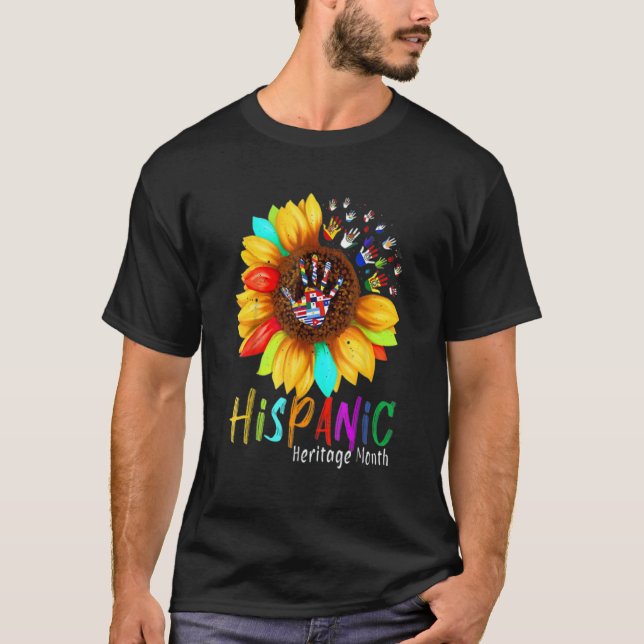 T-shirt Mois du patrimoine hispanique Pays latinos drapeau (Devant)