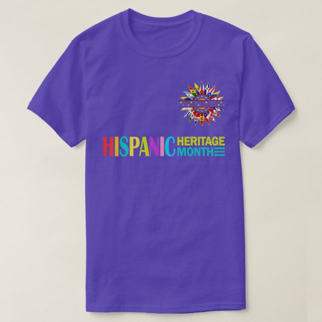 T-shirt Mois du patrimoine hispanique Pays latinos tournes (Design devant)