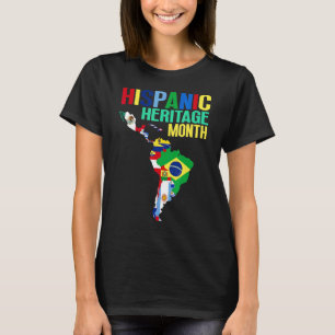 T-shirt Mois du patrimoine hispanique Pays latins Carte Dr