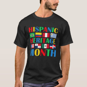 T-shirt Mois du patrimoine hispanique Pays latins Drapeaux