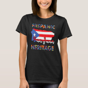 T-shirt Mois du patrimoine hispanique Porto Rico Drapeau S