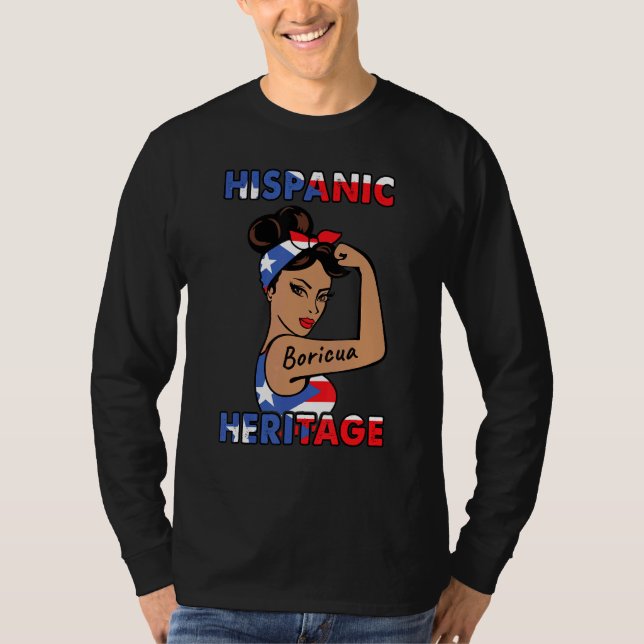 T-shirt Mois du patrimoine hispanique Porto Rico Jeune fem (Devant)