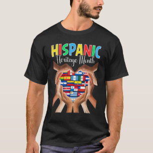 T-shirt Mois du patrimoine hispanique Tous les pays Mains