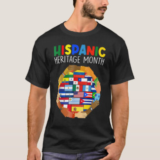 T-shirt Mois du patrimoine hispanique Tous pays Cœur Mains