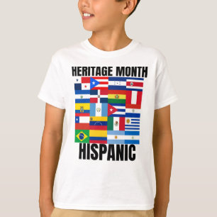 T-shirt Mois du patrimoine Pays hispanique drapeaux espagn