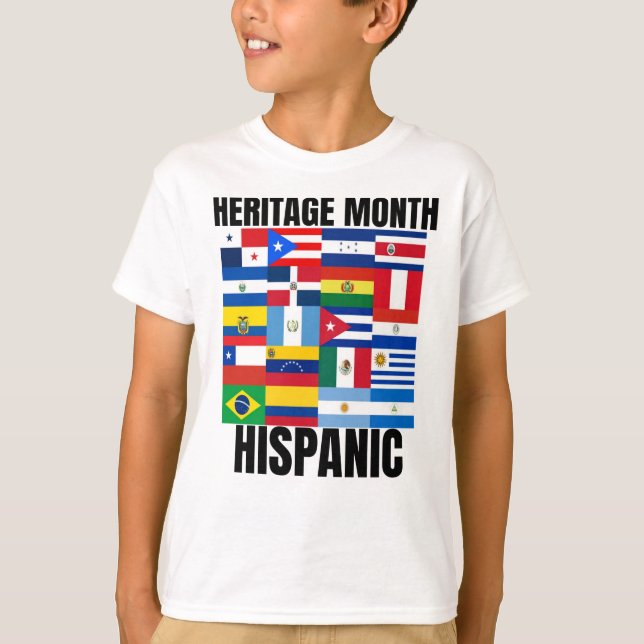 T-shirt Mois du patrimoine Pays hispanique drapeaux espagn (Devant)