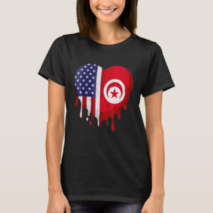 T-shirt Mois du patrimoine tunisien américain Drapeau de l
