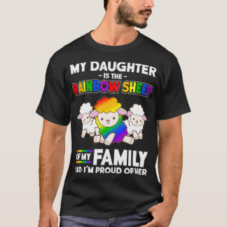 T-shirt Mois gay pride Maman Ma Fille Est Arc-En-Ciel Mout