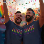 T-shirt Mois gay pride Marine LGBTQ Rainbow Mens<br><div class="desc">Célébrez le Mois de la fierté et montrez votre soutien à la communauté LGBTQ avec cette simple et élégante marque moderne arc-en-ciel couleur bleu marine sans manches style chemise débardeur avec texte en écriture blanche et bandes arc-en-ciel vibrantes.</div>