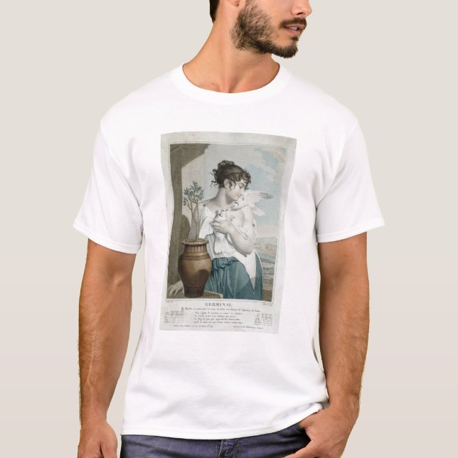 T-shirt Mois germinal et septième de calendrier (Devant)