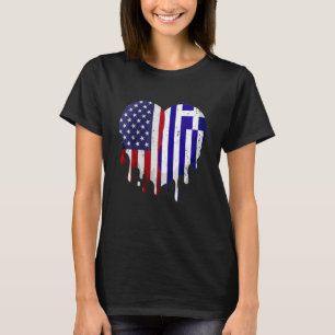 T-shirt Mois grec de l'héritage américain Grèce Drapeau Co