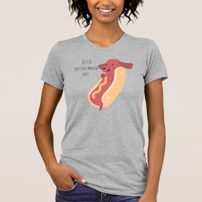 T-shirt Mois Hot Chien, jeu de mot hot dog chiot (Devant)