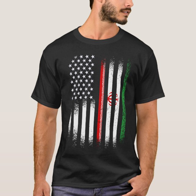 T-shirt Mois iranien du patrimoine américain Patriot irani (Devant)