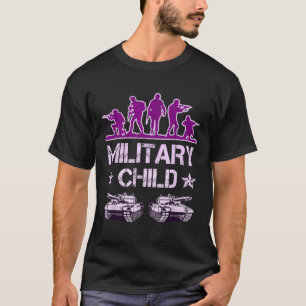 T-shirt Mois Militaire Pour Enfants Purple Up Camo Milit