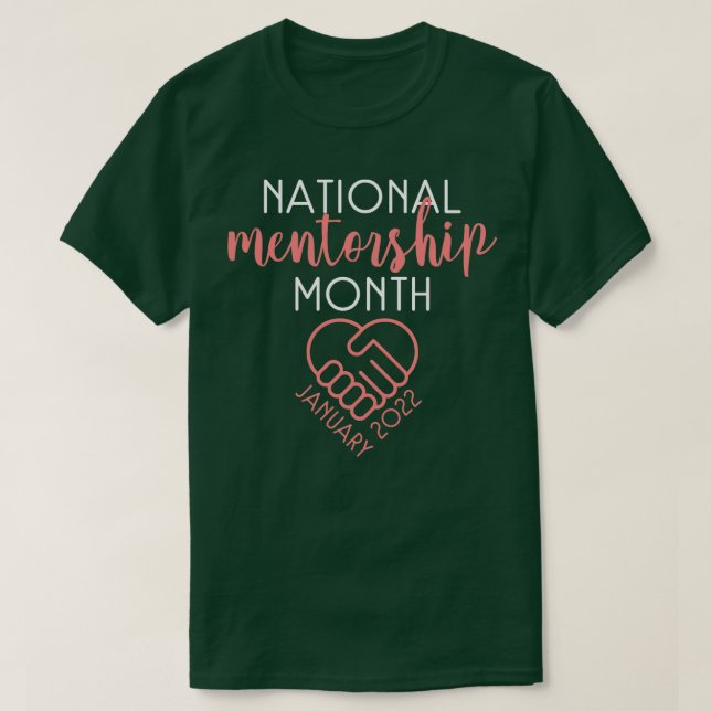 T-shirt Mois national du mentorat Janvier Mentor Enseignan (Design devant)