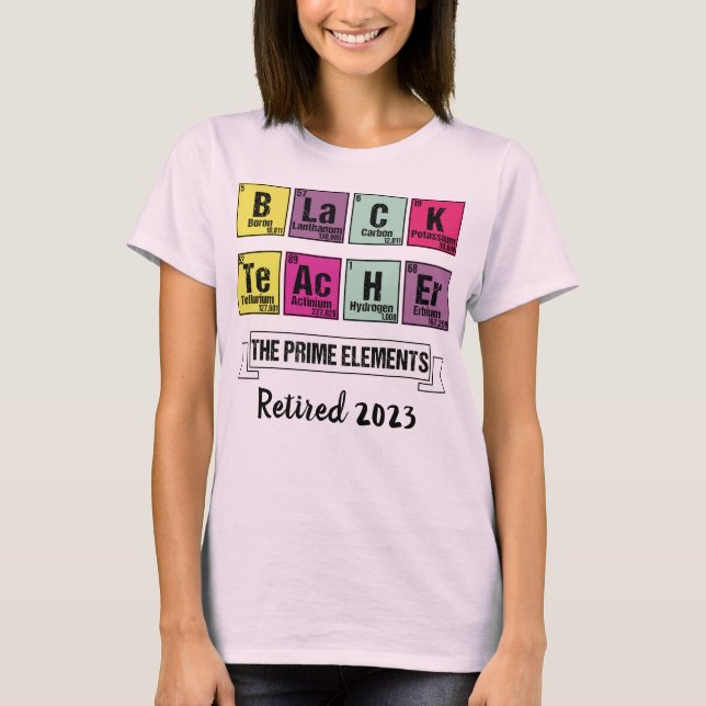 T-shirt Mois noir tendance Chimie retraitée Enseignant noi (Devant)