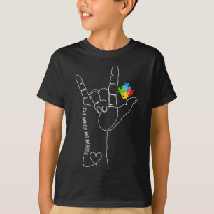 T-shirt Mois sensibilisation sur l'autisme Pas besoin de m