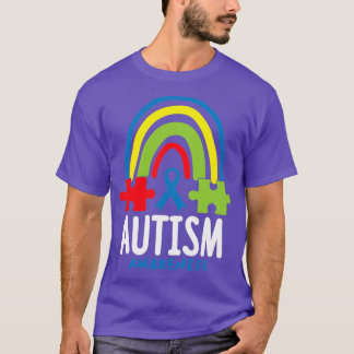 T-shirt Mois sensibilisation sur l'autisme Puzzle arc-en-c