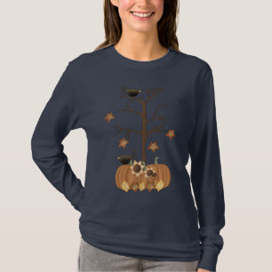 T-shirt Moisson Automne Citrouille Crow Feuilles