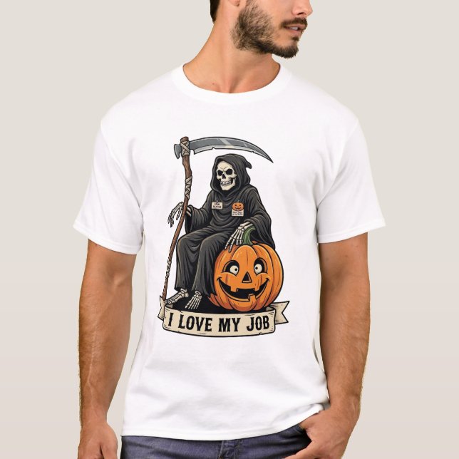T-shirt Moissonneur sinistre de l'amour Emploi Halloween C (Devant)
