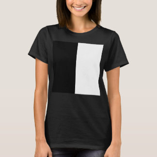 T-shirt moitié blanc noir moitié noir moitié noir blanc