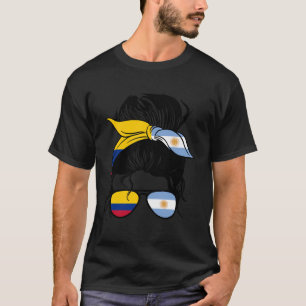 T-shirt moitié colombienne moitié argentine Mix Colombie A