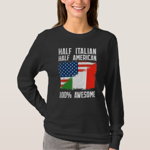 T-shirt Moitié Italien Moitié Américain Italie Racines Am