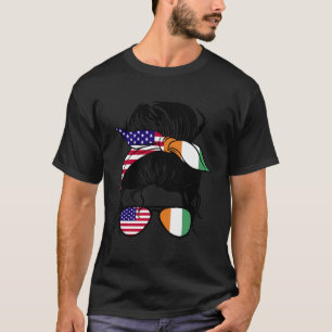 T-shirt Moitié ivoirien mi-américain Mix Côte d'Ivoire Rac